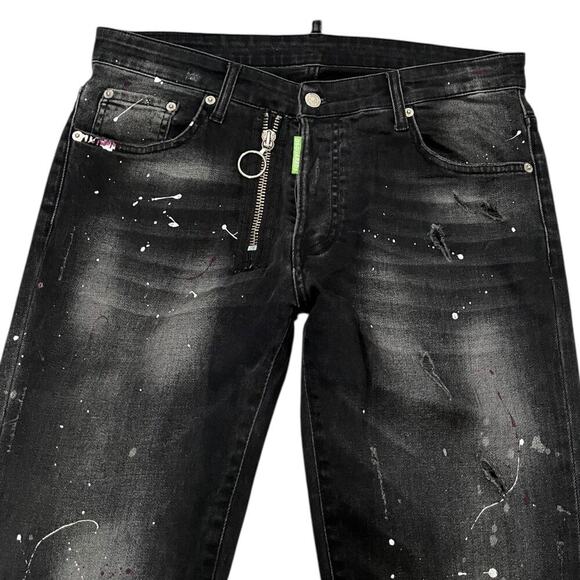 Dsquared2 ICON Paint Splatter Slim Jeans - Picture 6 of 9